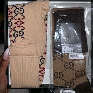 Gucci beige brown socks